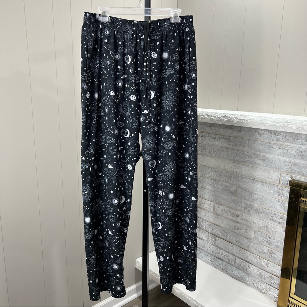 YoungLA Modal 217 Ugly A** Men's Black White Night Sky Graphic Lounge Pants XXL